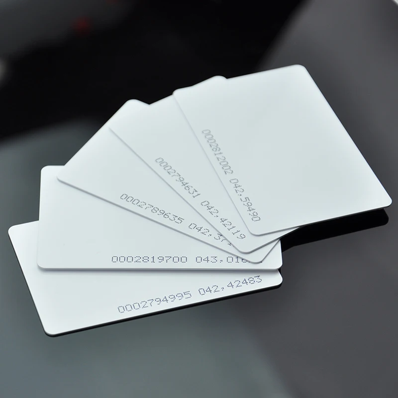 

100pcs/lot 125KHz TK4100 ID blank Plastic PVC Contactless Smart Cards Price for access control