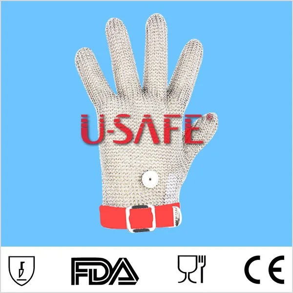 Cut resistant hand protection gloves for glass handling steel glovein