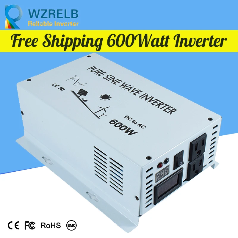 

Reliable Continuous Power 600w power inverter with remote controller off grid pure sine wave solar DC 12V 24V 48V 110v