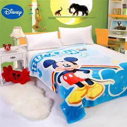 Поддался давлению Микки Мышь Одеяло 150*200 см детская Украшения в спальню полиэстер фланель Disney мультипликационный персонаж печати голубой