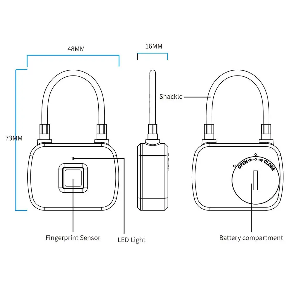 L13 умный замок отпечатков пальцев Открытый багажный замок спортивная сумка с отпечатком пальца Замок с металлическим IP65 Водонепроницаемый для шкафчика рюкзак