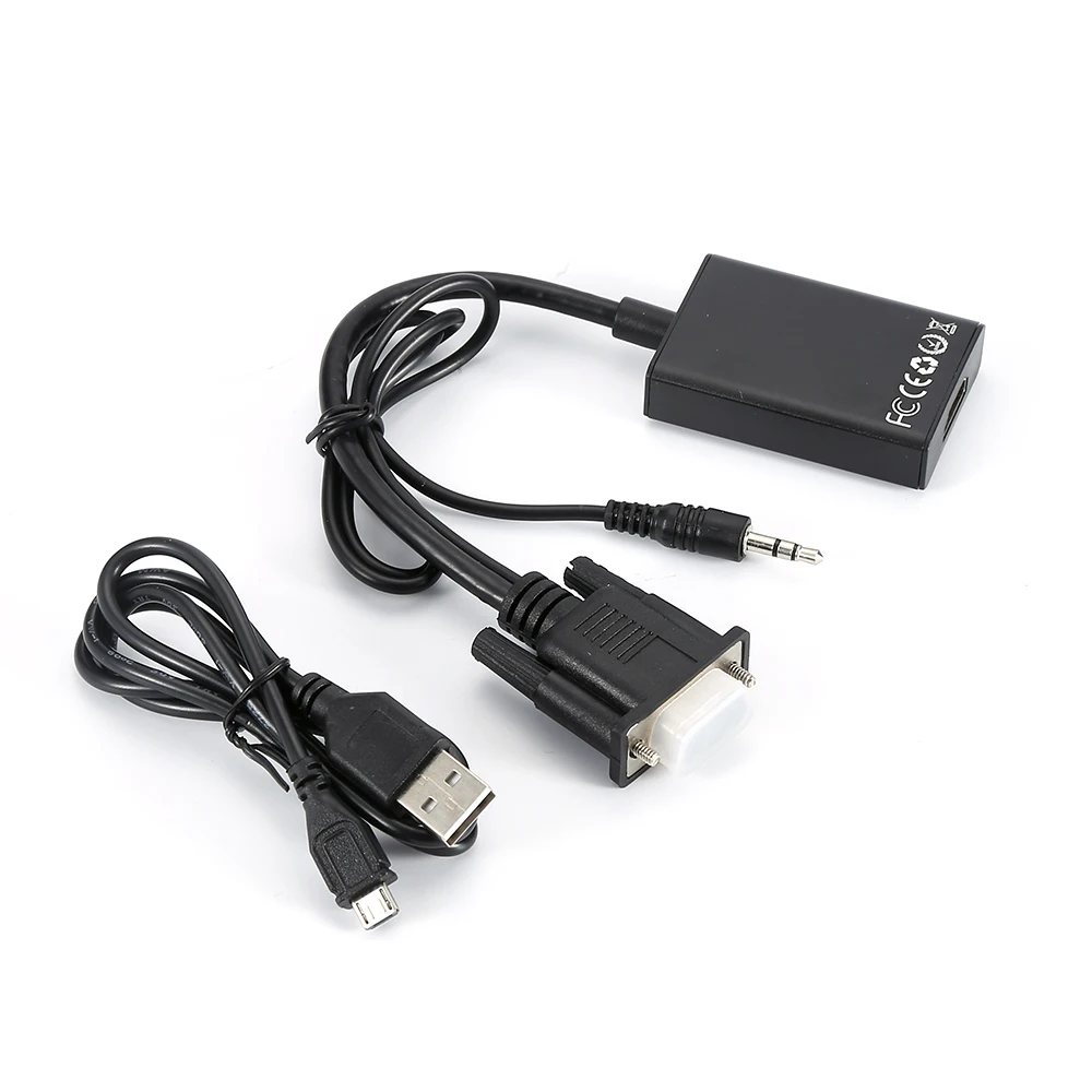 

1080P VGA To HDMI Output w/ USB Audio Video Cable Converter Adapter For TV DVD