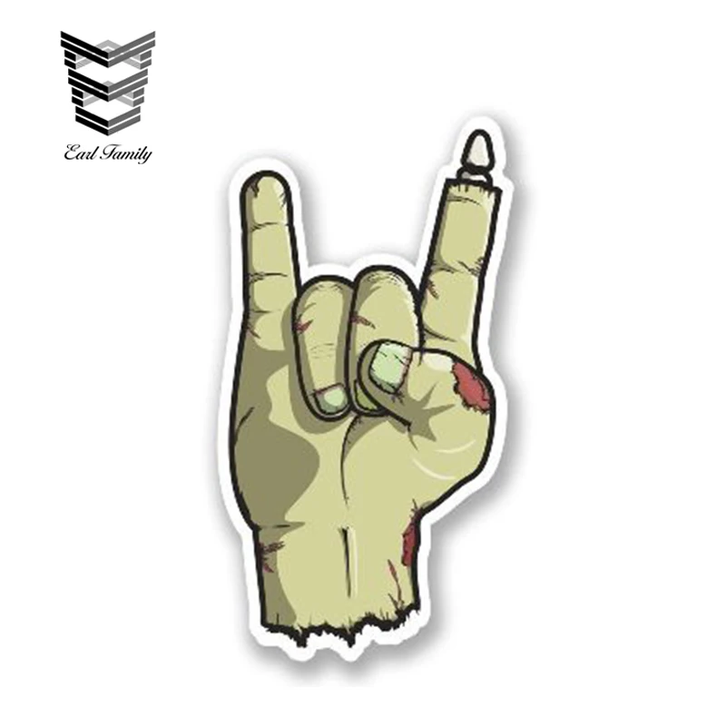 Earlfamily 13Cm X 7Cm Rock On Zombie Hand Adesivi In Vinile Auto Moto Car Truck Tuning Decal Impermeabile Car Styling Car Sticker
