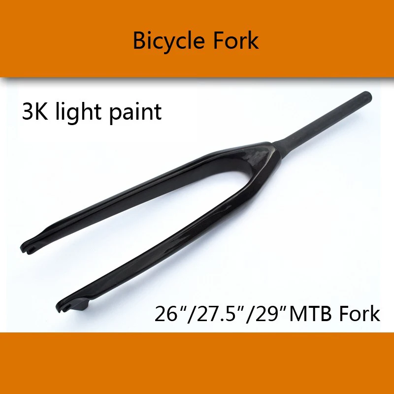 

New 26 27.5" 29" inch Mountain bike 3K full carbon fibre hard bicycle disc brake front fork MTB 26er 27.5er 29er parts Free ship