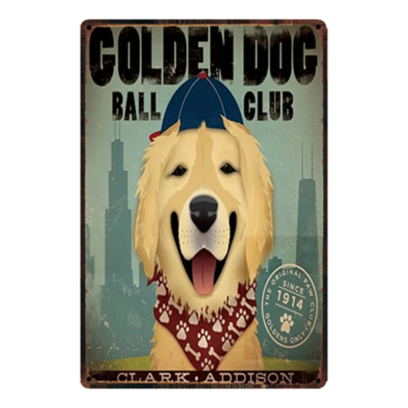 [WellCraft] Собака Такса Бигль Пудель черная собака металлический знак плакаты искусство винтажная роспись на заказ Декор WW2 - Цвет: W-2019