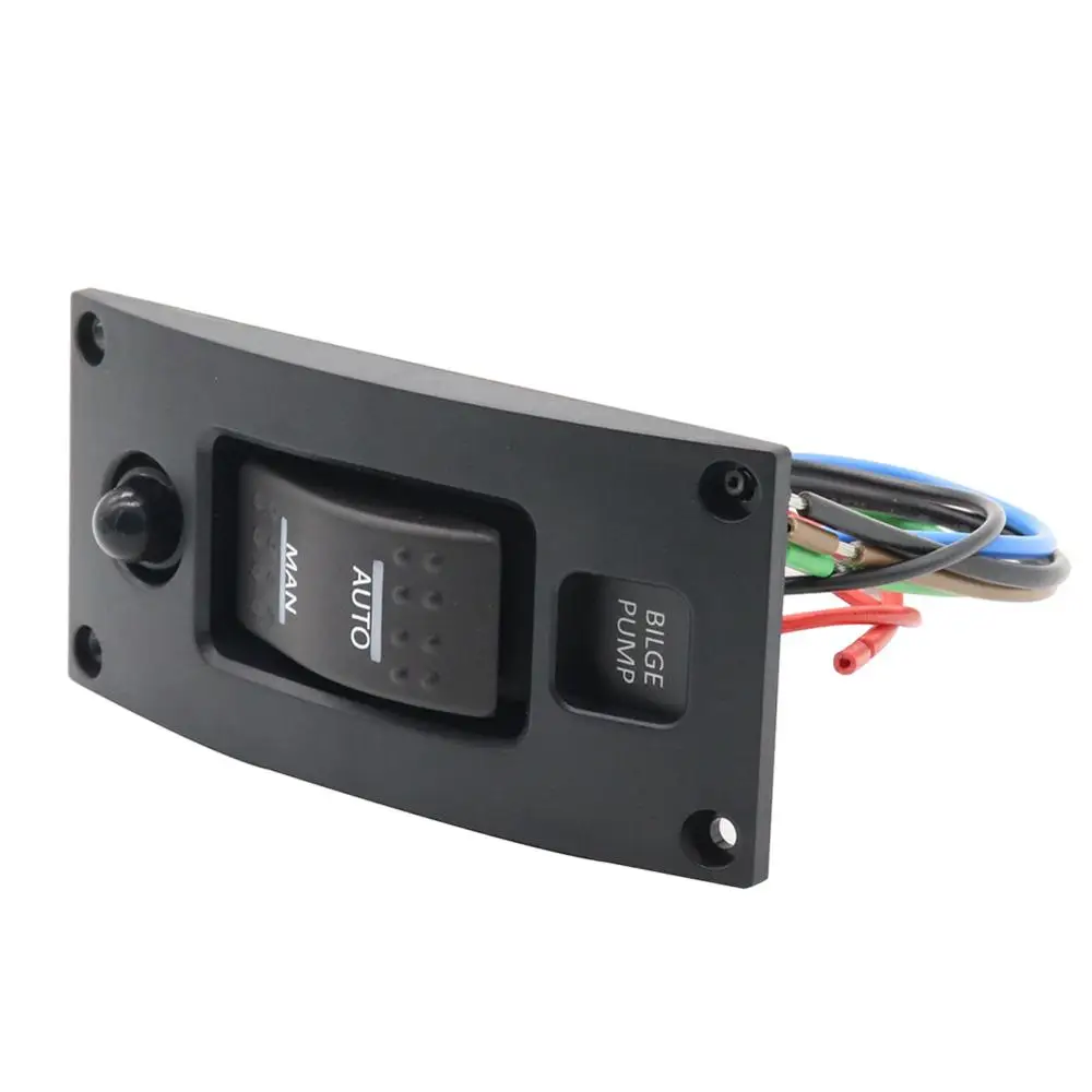 

Boat Marine BILGE PUMP AUTO/OFF/MANUAL Switch Panel with Circuit Breaker IP66 Match with SP33 Series Panels