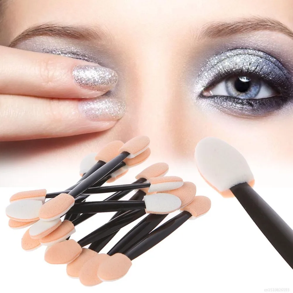 

FSHALL Multi-function 12Pcs Sponge Nail Art Powder Puff Brush Double-ended Eyeshadow 6.5cm Stick Makeup Tool