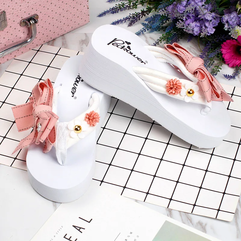 2019 Summer New Korean Womens Non-slip Wedge High Heels Flip Flops Slippers Online Ladies Fashion Platform Shoes61