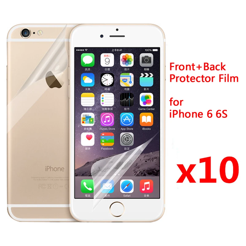 

5pcs Front + 5pcs Back Screen Protector for iPhone 6 6s Plus 6Plus 5 5S SE HD Clear Glossy Film Screen Protective Film Guard