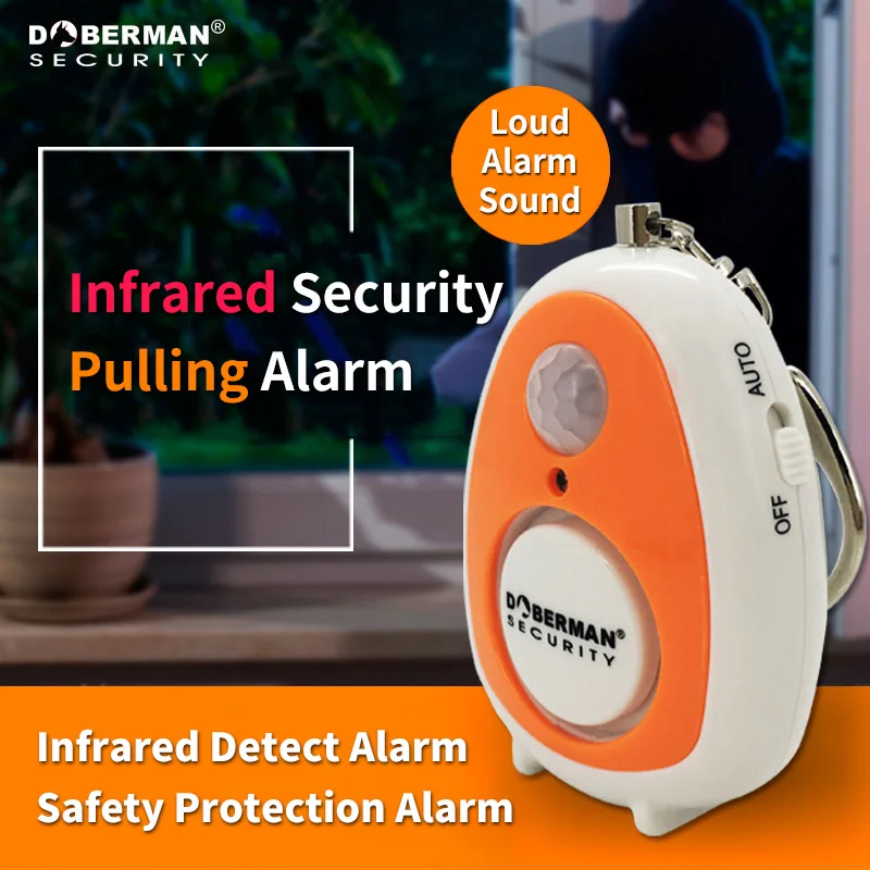 

Doberman Security Motion Detector Alarm With Emergency Keychain Self Protection Safety Home Security Movement Sensors Infrared