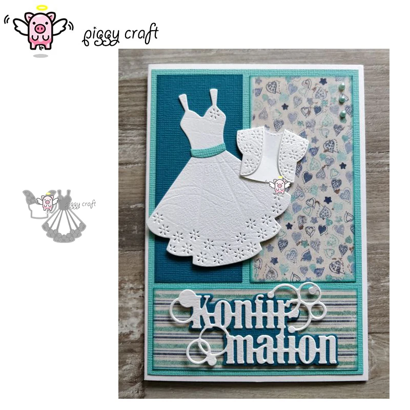 

Piggy Craft metal cutting dies cut die mold 2019 Flower dress skirt Scrapbook paper craft knife mould blade punch stencils dies