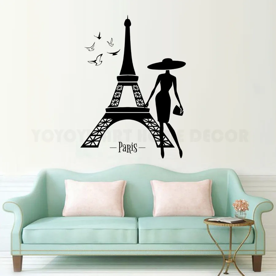 Details about   Wall Stickers Eiffel Tower Paris France Romantic Love Vinyl Decal ig2374 