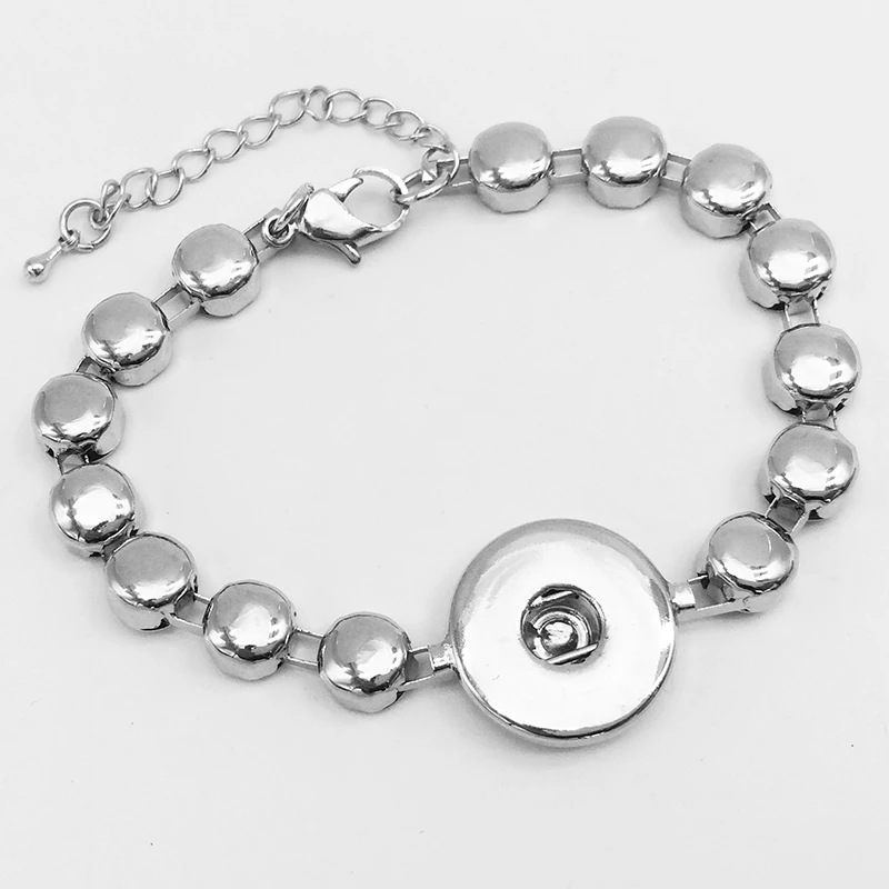 

NF7433 link metal beads snap button jewelry bracelet (fit 18mm snaps)