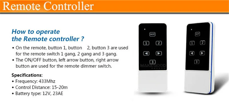 4---EU Standard Dimmer Switch, Touch Panel Wireless RF433 Remote Lamp,Wall Light Dimmer Switch Work with Broadlink Rm ProGeeklink