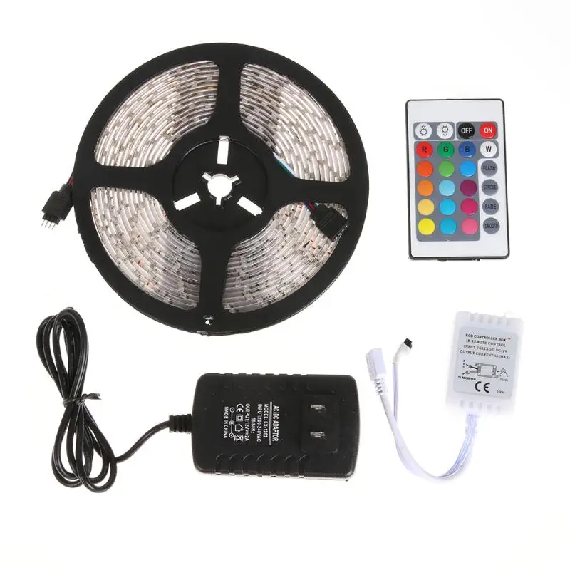 5m 3528RGB 24 Key Controller DC12V 300LED Lamp Light Strip Set