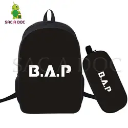 B. A. P Kpop 2 шт./компл. ноутбук рюкзак школьные сумки для подростков обувь девочек мальчиков Yong Гук/Himchan вентиляторы путешествия рюкзак с пенал
