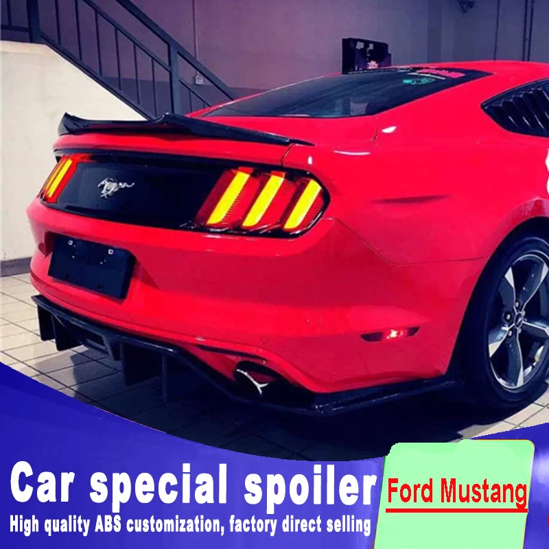 

2015 2016 2017 High hardness and quality ABS material rear trunk wing spoiler for Ford Mustang spoiler by primer or any paint