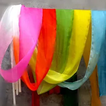 Профессиональные Дешевые 5 Mommes Habotai поклонение шелк стример танец брошенный стример Шелковый цветок Градиент 3 м