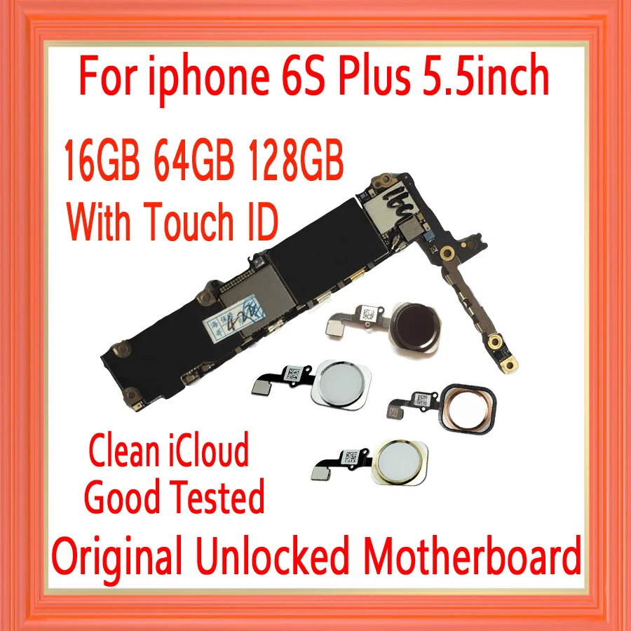 16 Гб/64 Гб/128 ГБ для iphone 6s plus материнская плата с сенсорным Идентификатором