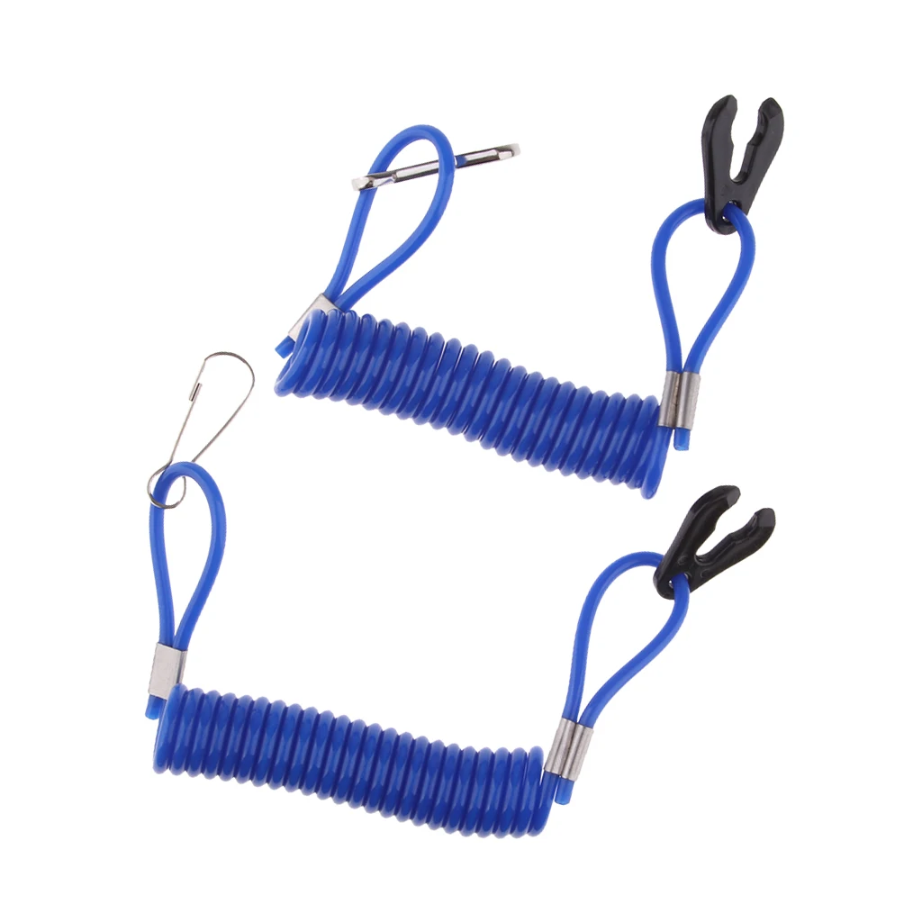 2 Pieces Outboard Engine Motor Kill Stop Switch Tether Cord Lanyard for Yamaha Outboard Engine Motor 9cm Blue 