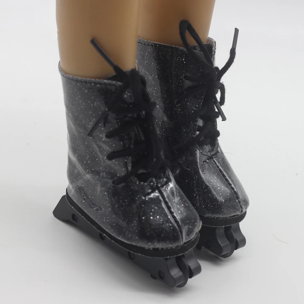 Белые спортивные Ролики коньки сапоги для 18-дюймовой куклы для девочек детская обувь для роликов, скейтборда, подходят для любого 18 дюймов туфли для кукол мини-обувь