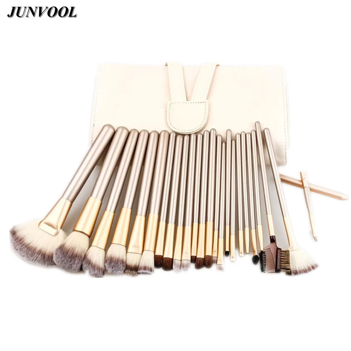 Gold 24pcs Brown Makeup Brushes Professional Powder Foundation Brush Set Cosmetic Make Up Tool