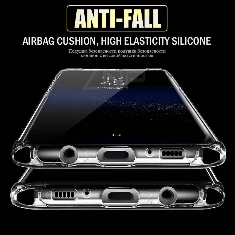 ZNP Luxury Anti-knock Silicone Case For Samsung S8 S9 Plus Transparent Back Cover Case For Samsung S7 Edge Note 8 9 Phone Case