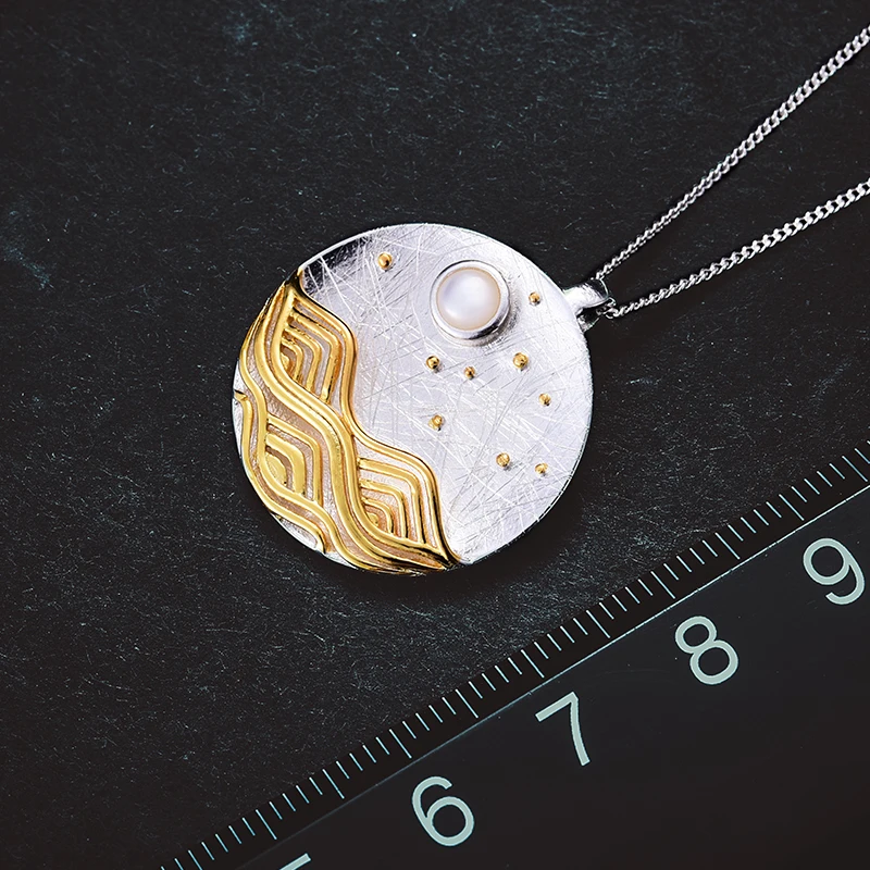 925 Sterling Silver Natural Handmade Fine Jewelry The Moonlight Design Pendant for Women pendant necklace silver necklace silver pendant