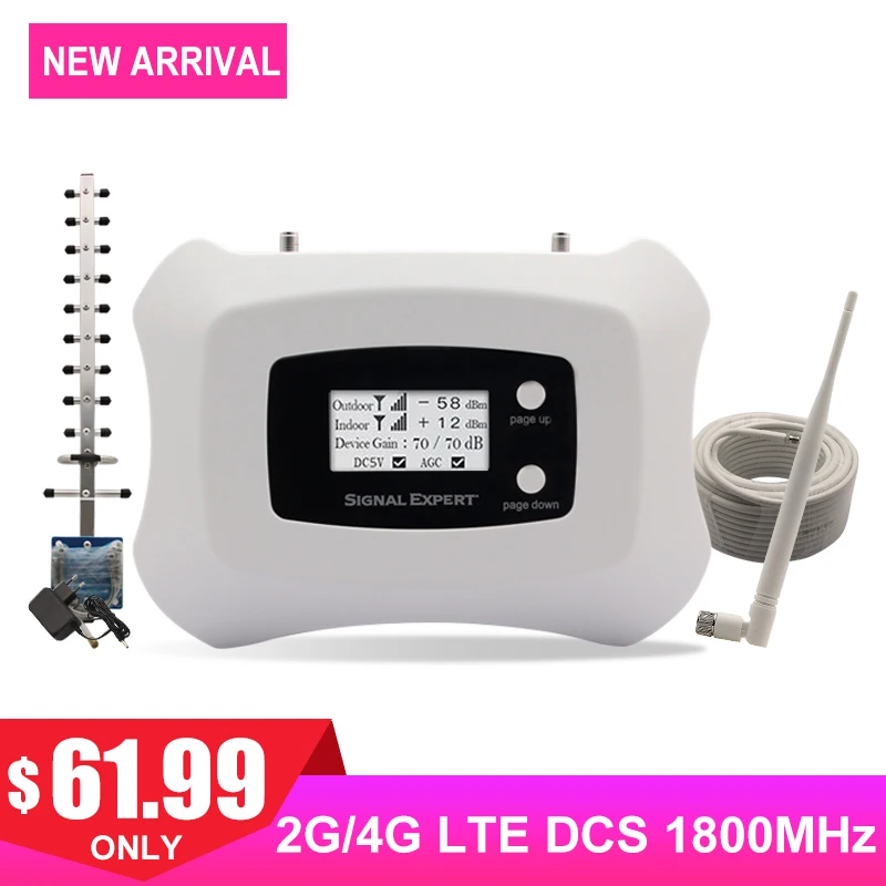 

4G LTE DCS 1800MHZ Cellular Signal Booster 2G Voice 4G Network Communication Cell Payload signal Amplifier Gain 70dB Repeater .