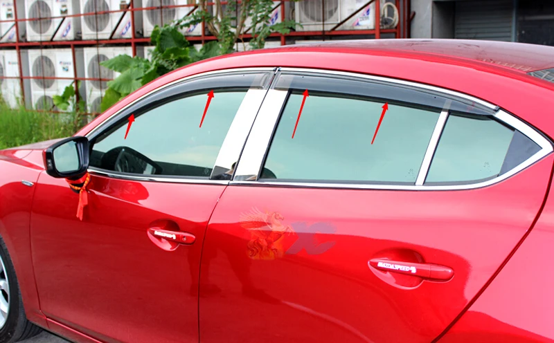 Оконный козырек Vent Shade Rain/Sun/Wind Guard Cover внешние навесы укрытия части 4 шт. для Mazda 6 M6