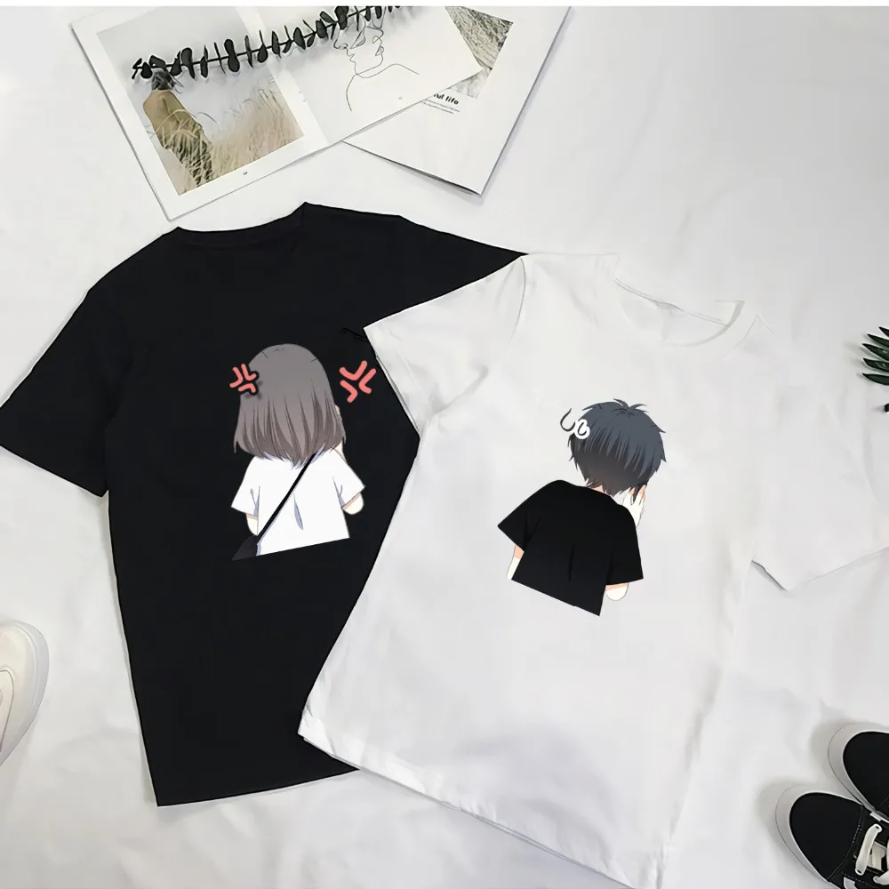 

Ulzzang Harajuku New Couple Clothes 100% Cotton Tshirt Funny Lover Anime Print Short Sleeve Tops & Tees Fashion Casual T Shirt