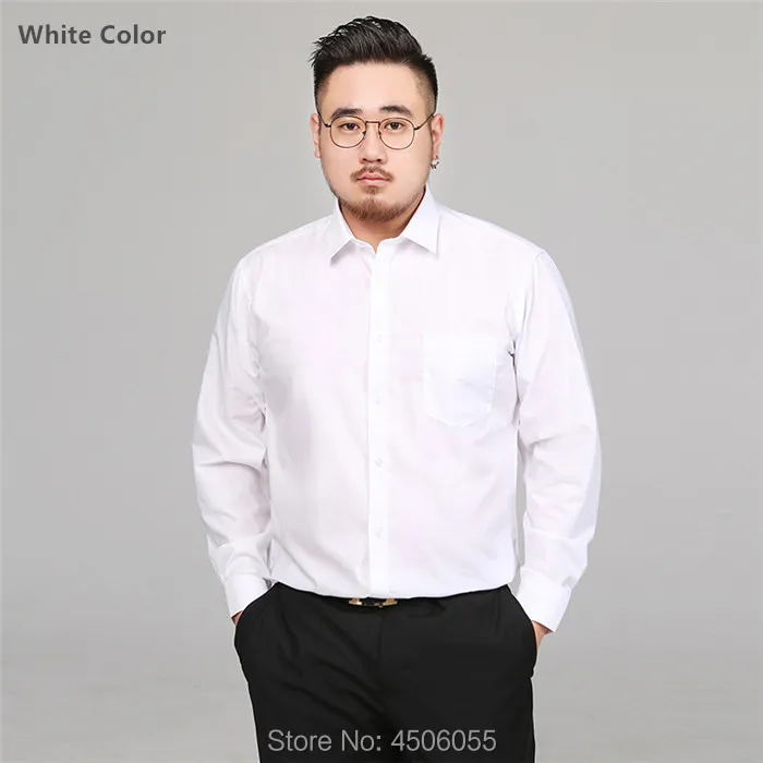 White Shirt Высокое качество рубашки для мужчин Camisas Белый Черный Мужская s рубашка с длинным рукавом формальный офис бизнес размера плюс 5XL 6XL 7XL 8XL блузка - Цвет: White Shirt