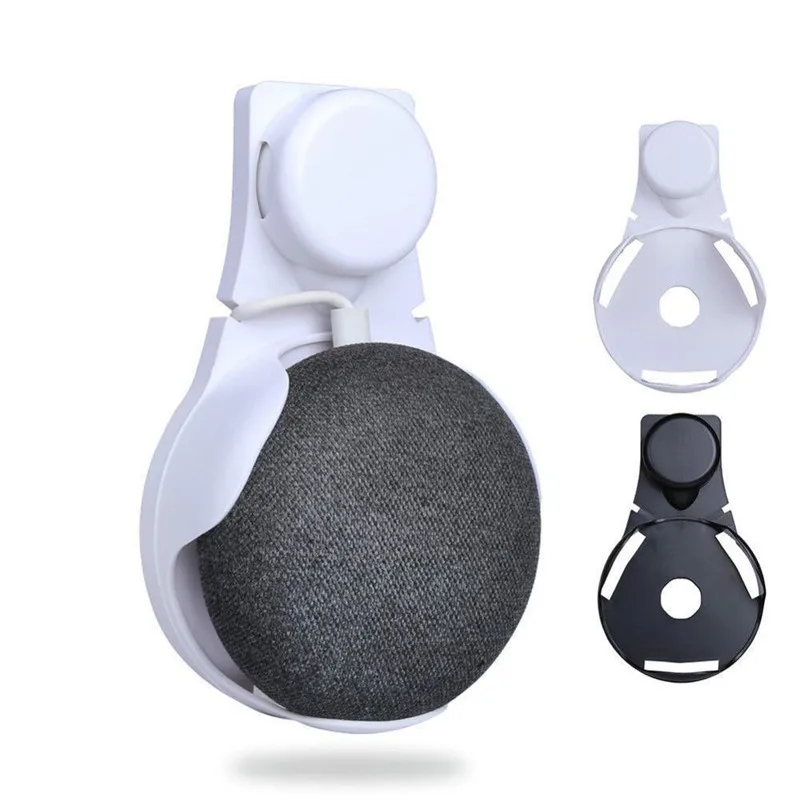 

1PC American Plug Outlet Wall Mount Hanger Holder Storage Racks Stand Built in Cable Cord for Mini Speaker Black White
