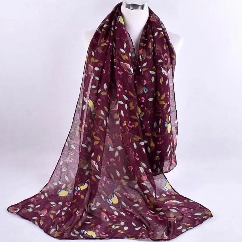 Популярные женские шарфы, Мягкий Шифоновый Платок с принтом, безупречный внешний вид, мягкий платок-шаль, палантин