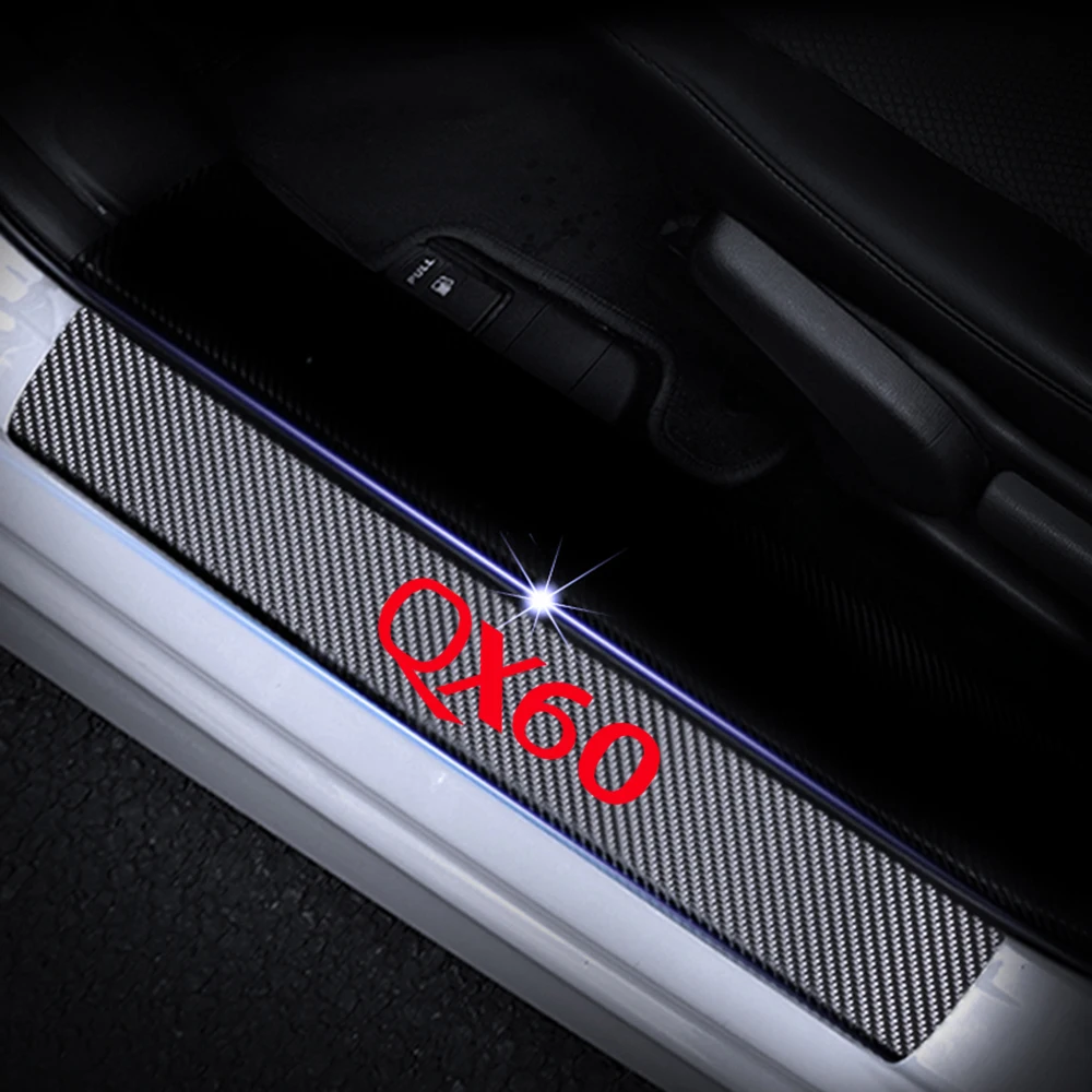 Для Infiniti QX60 Накладка на порог двери Входная защита автомобиля порога Накладка декоративная 4D углеродное волокно наклейка 4 шт