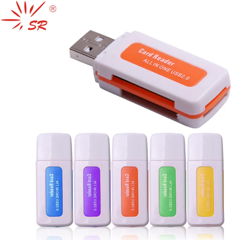 

SR New Product USB 2.0 Multi Card Reader 4 in 1 Memory Card Reader for M2 SD SDHC DV Micro SD TF Card Drop Shipping Wholesale