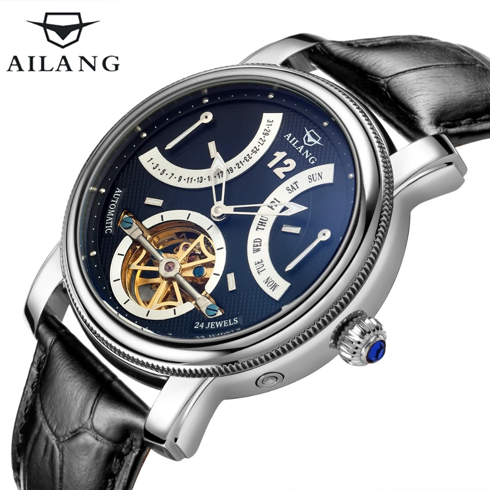 

Tourbillon Automatic Mechanical Calendar Men Watch Top luxury brand Men Mechanical wind Business Wrist watch Relogio Masculino