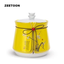 Бабочкой сливы керамические чайные добавки гайки банки кофе контейнер для хранения фасоли банка китайский чайный набор кунг-фу канистра Винтаж Домашний Декор подарочная коробка