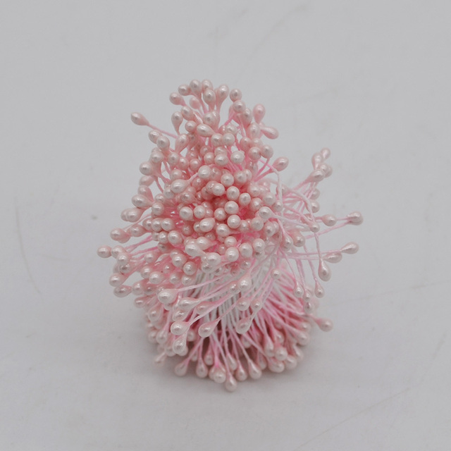 Bundle= (500PCS )Artificial Flower Double Heads Stamen Pearlized Craft Cards Cakes Decor Floral for home wedding party decor
