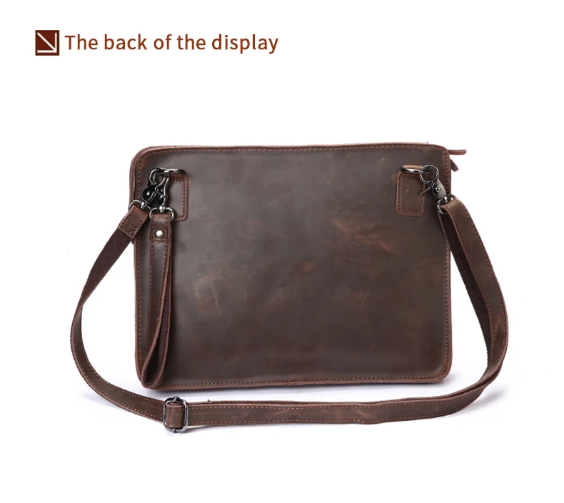 TIANHOO, мужские сумки с зажимом, натуральная кожа, сумка через плечо, сумка-мессенджер, crazy horse, кожаный портфель для работы, повседневная мужская сумка