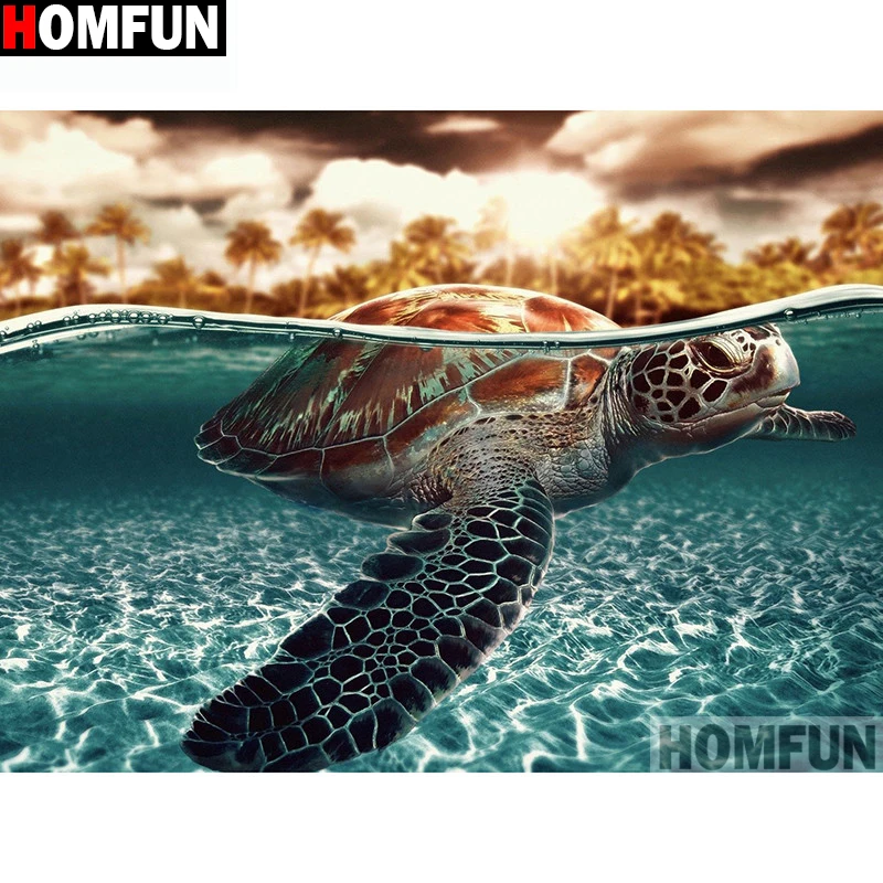 Алмазная живопись HOMFUN A14504 Морская Черепаха картина с полными