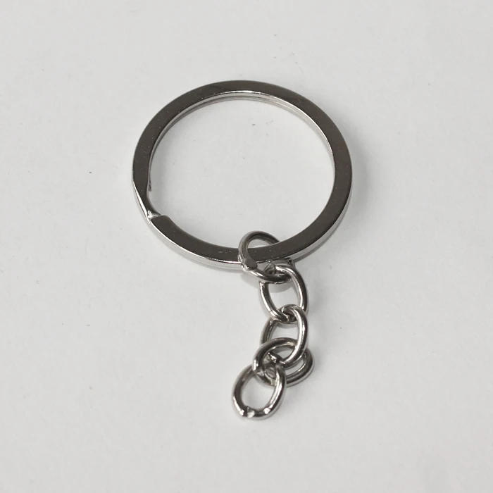 Alloy Metal Dull Silver Plated Round 20/25/30mm Split Keyring/keychain