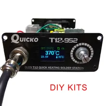 Peças do diy t12 STC-OLED estação de solda, kits de T12-952 ferro de solda digital controlador de temperatura ferro de solda com caixa de metal