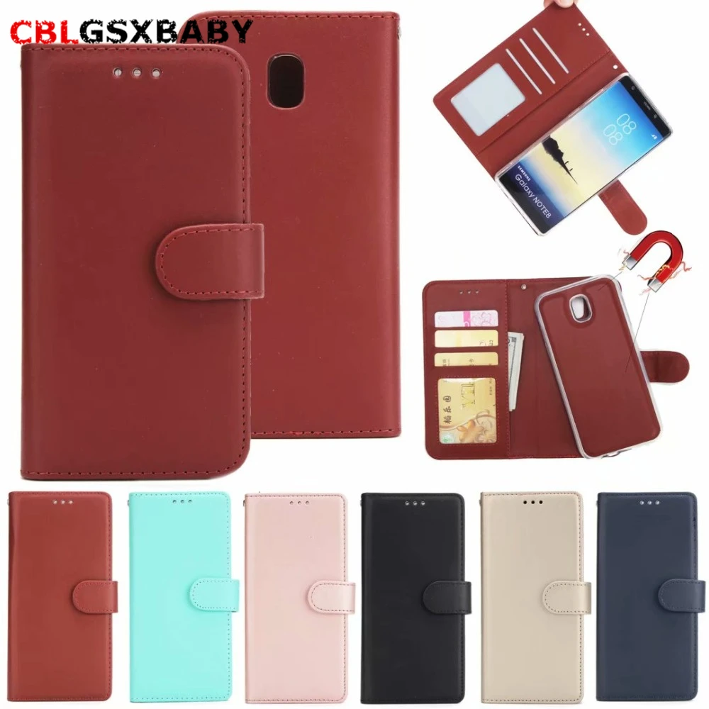 

CBL 2 in 1 Magnetic Leather Wallet Case For Samsung A6 A5 A3 A8 A9 2017 2018 Phone Case Magnet Removable Retro Ultra Slim Cover
