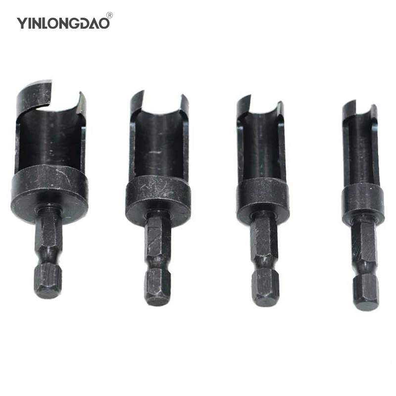 

New 4PC Core Drill Bit Hexagon Handle Hih Carbon Steel Wood Cork Drilling Wood Plug Cutter Cutting Tool Drill Bit Set Hand Tools