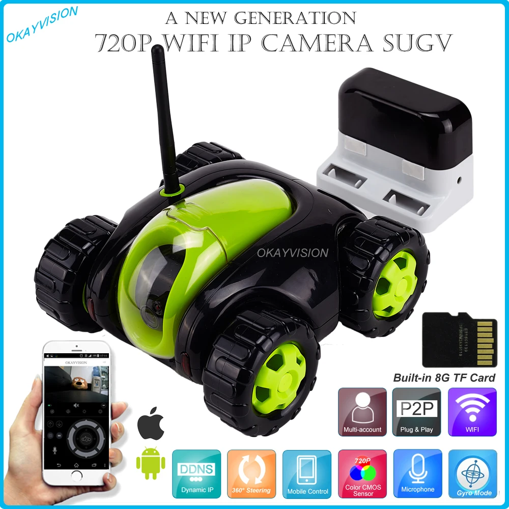 720p wifi FPV RC Car Vehicle Drone with Camera Remote Surveillance&Control Real-time Video Cloud Companion A Removable IP Camera