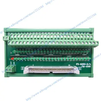 

IDC50 male to 50P terminal block breakout board IDC50 connector LED display module DIN Rail Mount 2row C45 35mm