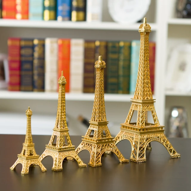 New Gold Paris Eiffel Tower Miniature Figurine Room New Gold Paris Eiffel Tower Miniature Figurine Room Ornaments Model Crafts Shooting Props Home Decor