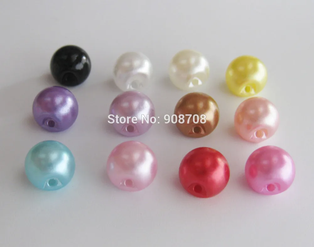 

120Pcs Mix colors Randomly Round immitated Plastic Pearl Buttons 6mm/8mm/10mm Scrapbooking Crafts Handmade Sewing Accessories
