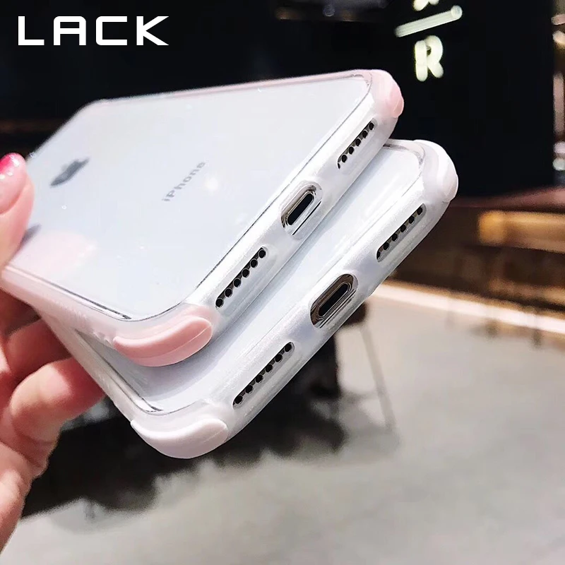 LACK Glitter Bling Anti knock Phone Case For iPhone X XS XR XS Max 6 6S 7 8 Plus Fashion Clear Back Cover Candy Color Cases